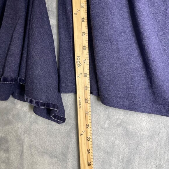 New Loft Velvet Trim Off The Shoulder Bell Sleeve Top Womens S Blue Boho Hippie - Picture 7 of 9